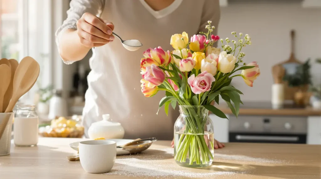 Astuce simple pour raviver les fleurs de votre vase avec un seul ingrédient de cuisine